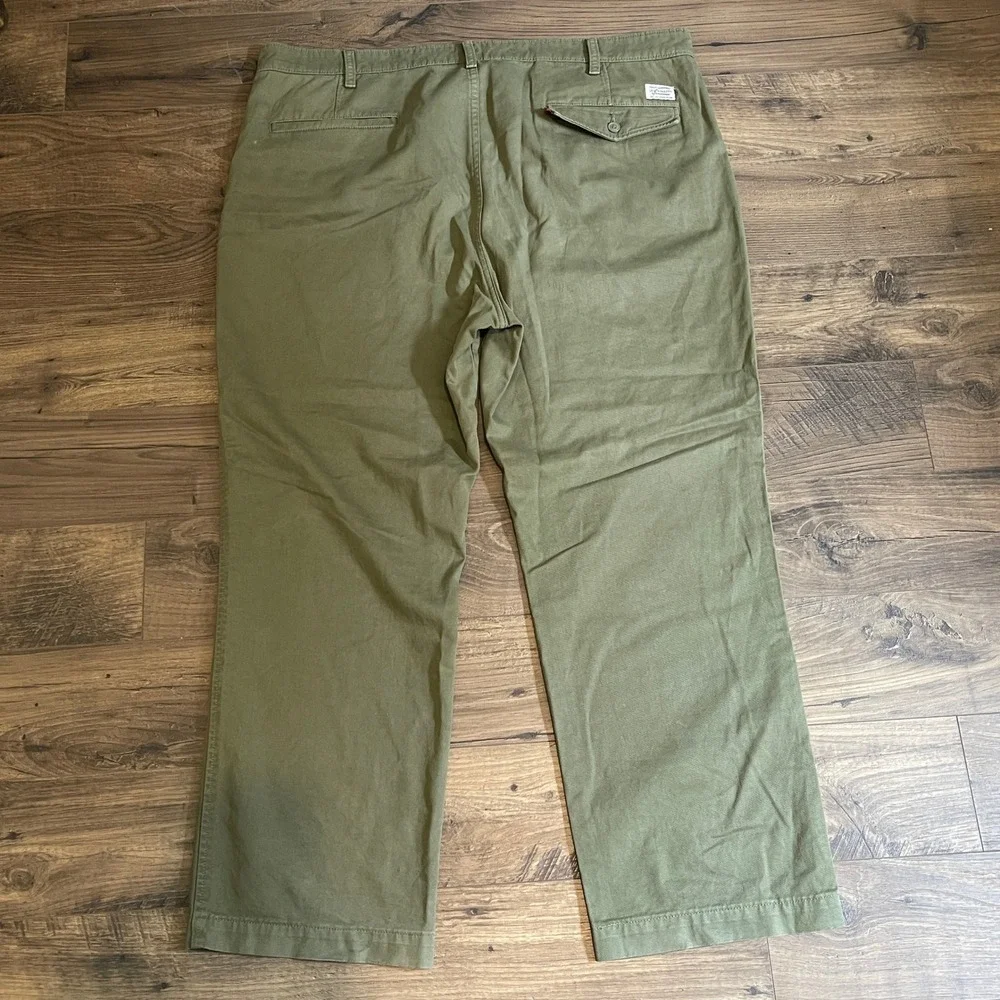 Levis XX Chino Authentic Fit Mens 42x30 Olive Green Cotton Twill Pants Trousers